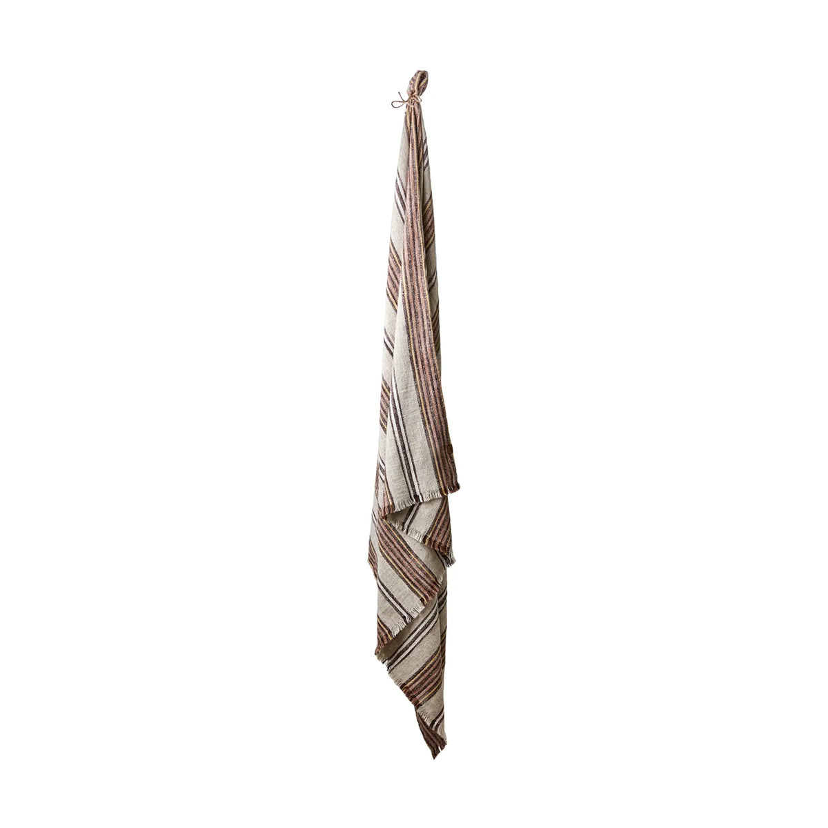 Affari of Sweden Hilda Filt/duk 250x140 cm, Natur/brun/rosa/gul