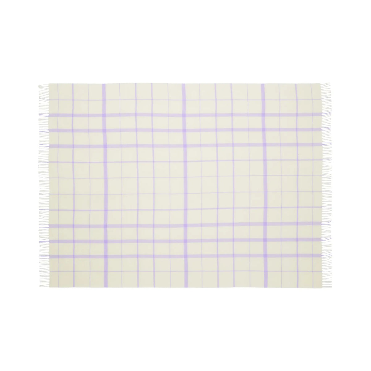 Silkeborg Uldspinderi Warp and Weft Ullpläd 130x190 cm, Vibrant - Raw White/Lilac