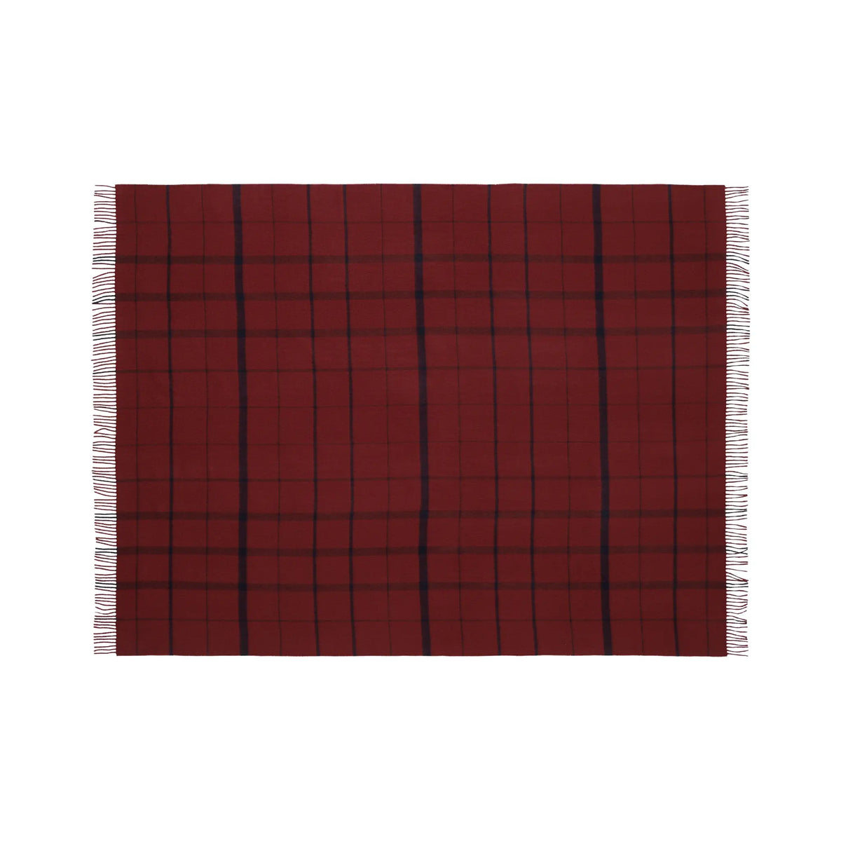 Silkeborg Uldspinderi Warp and Weft Ullpläd 130x190 cm, Embrace - Beetroot/Midnight