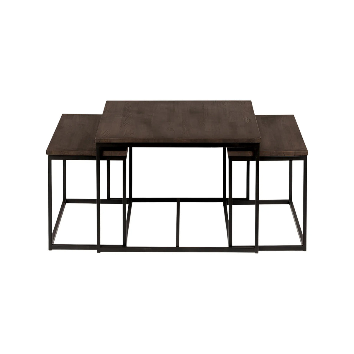 Stenexpo Kungälv Satsbord 90x90 cm/95x44 (2) cm, Massiv Rökoljad Ek