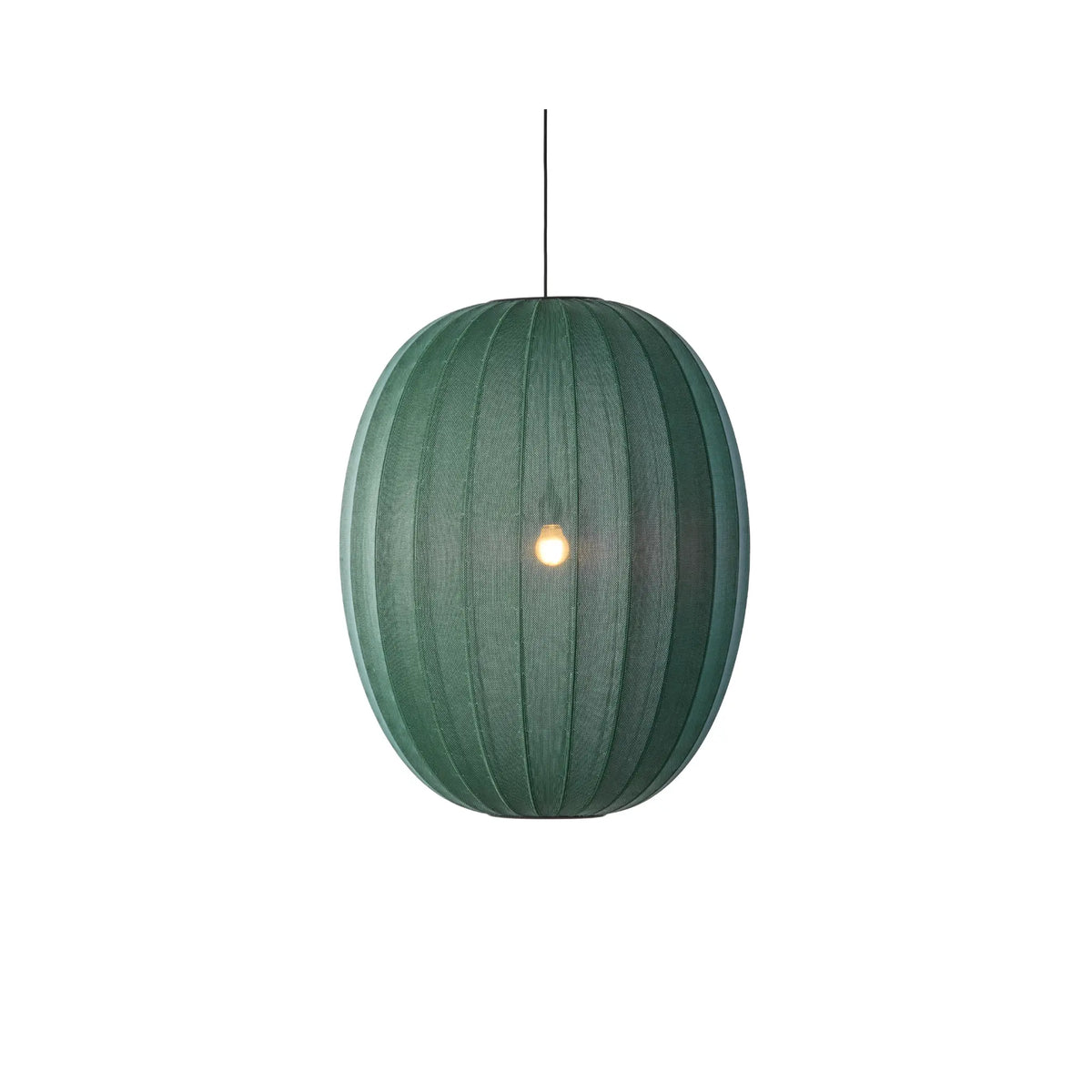 Made by Hand Knit-Wit Taklampa 65 Hög Oval, Tweedgrön