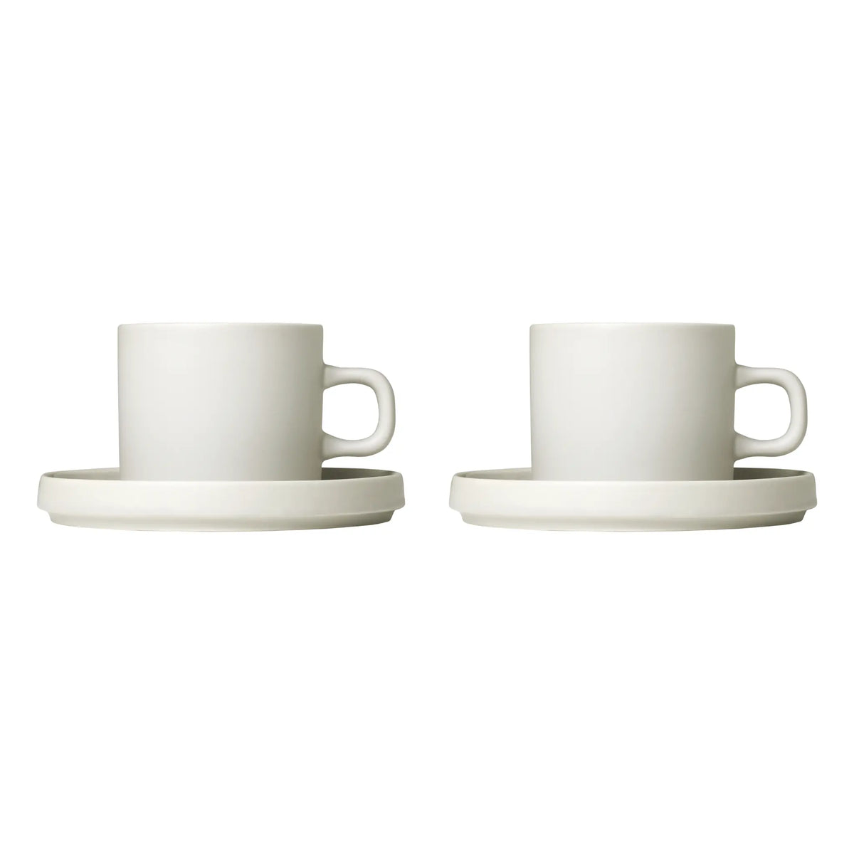 blomus Pilar Kaffekoppar med Fat 2-pack 200 ml, Moonbeam