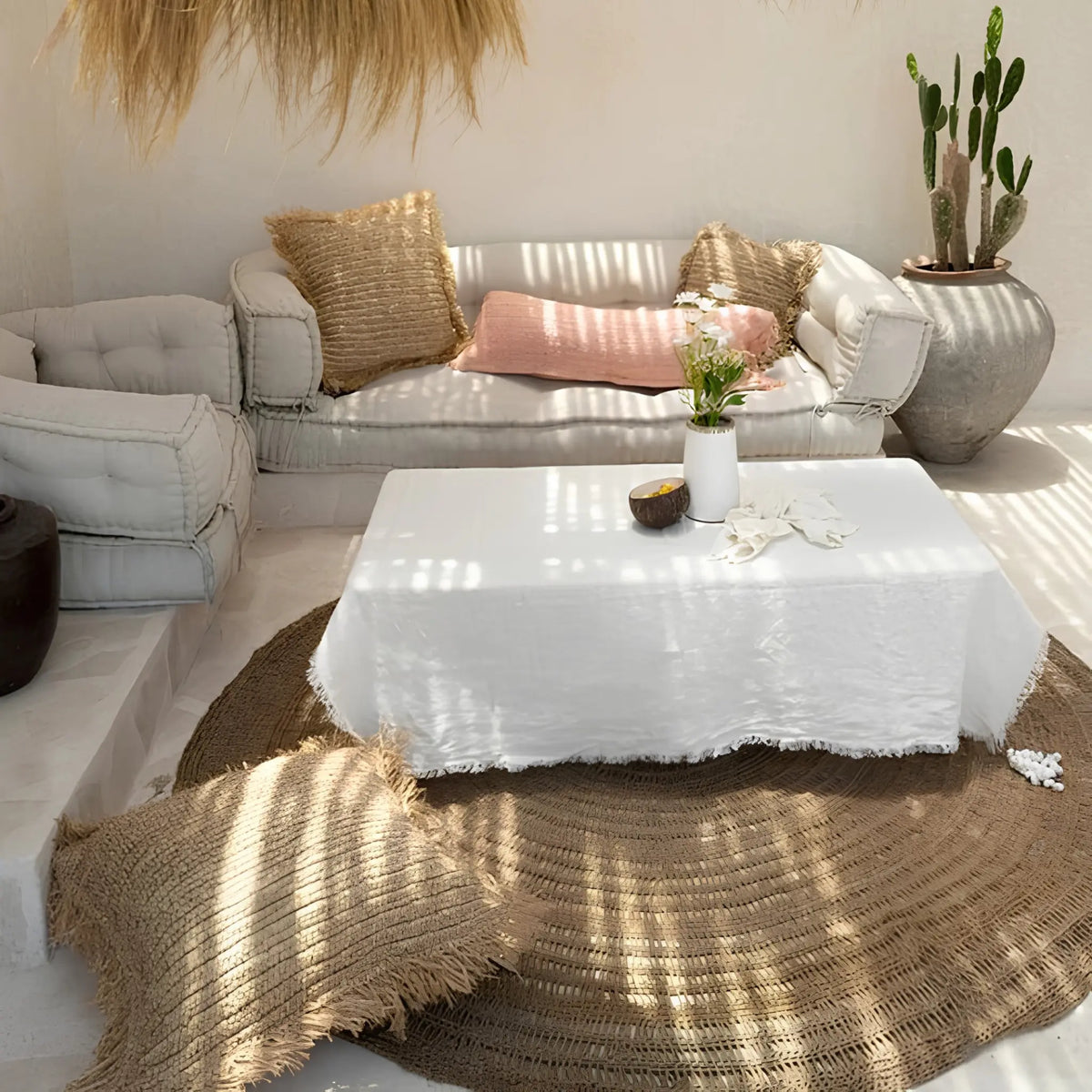 Bazar Bizar The Linen Bordsduk 150x250 cm, Vit