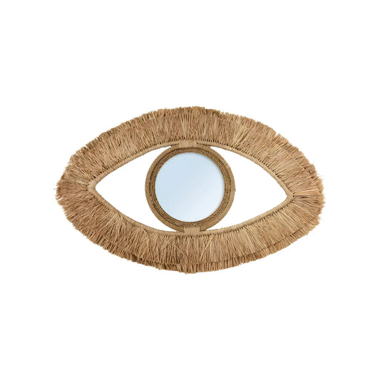 Bazar Bizar The Raffia Eye Spegel M, Natur