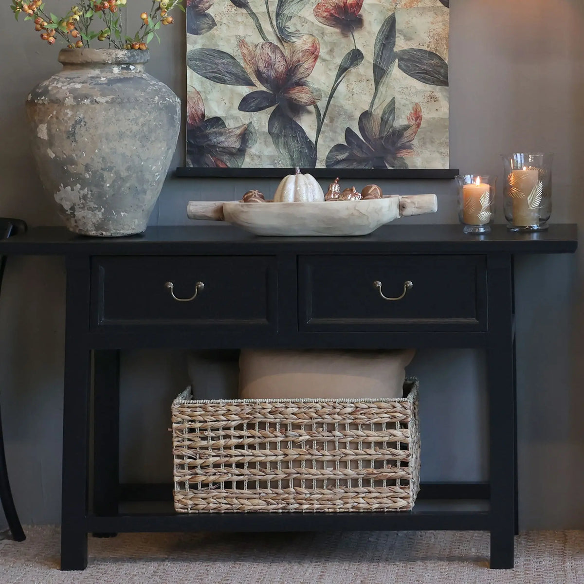 Chic Antique Marseille Sidobord 150x40 cm, Svart