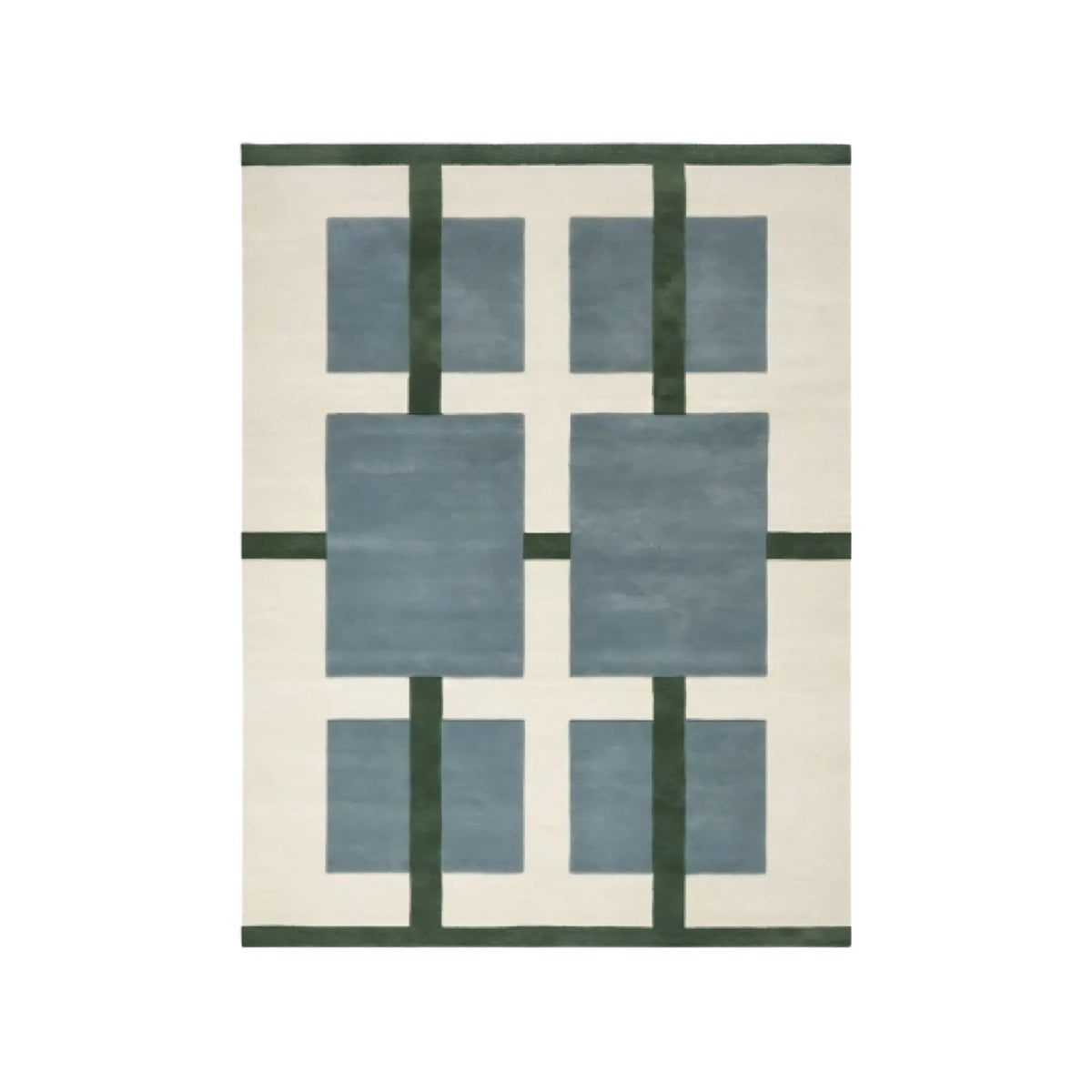 Deco Nord Aura Ullmatta 200x300 cm, Ivory/blue/green