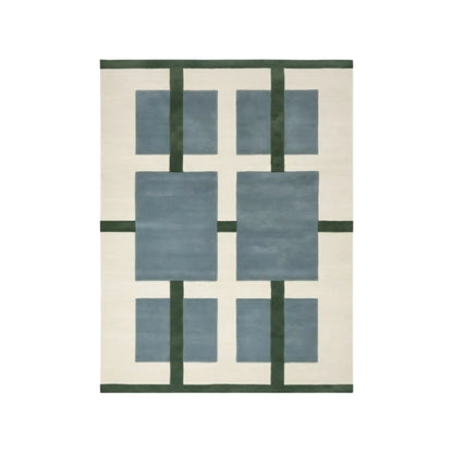 Deco Nord Aura Ullmatta 200x300 cm, Ivory/blue/green