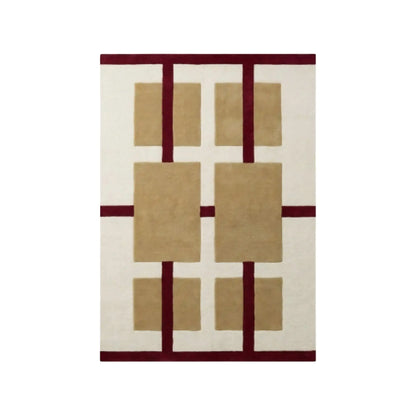 Deco Nord Aura Ullmatta 200x300 cm, Ivory/red/yellow