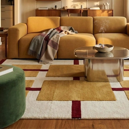 Deco Nord Aura Ullmatta 200x300 cm, Ivory/red/yellow