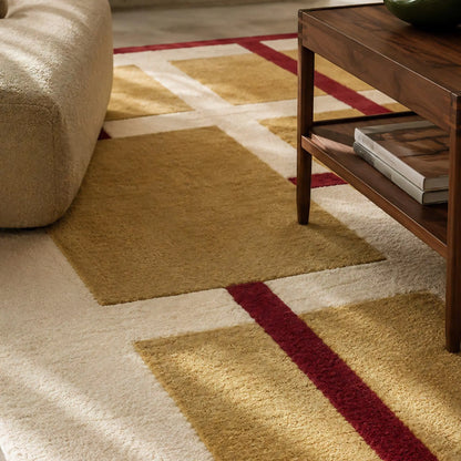 Deco Nord Aura Ullmatta 200x300 cm, Ivory/red/yellow