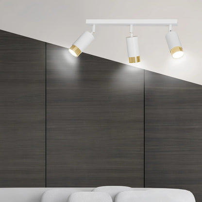 Emibig Hiro Taklampa 3-ljus 45x6 cm, Vit/Guld