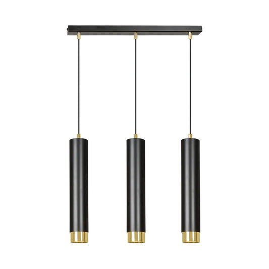 Emibig Kibo Pendellampa 3-ljus 45x6 cm, Svart/Guld