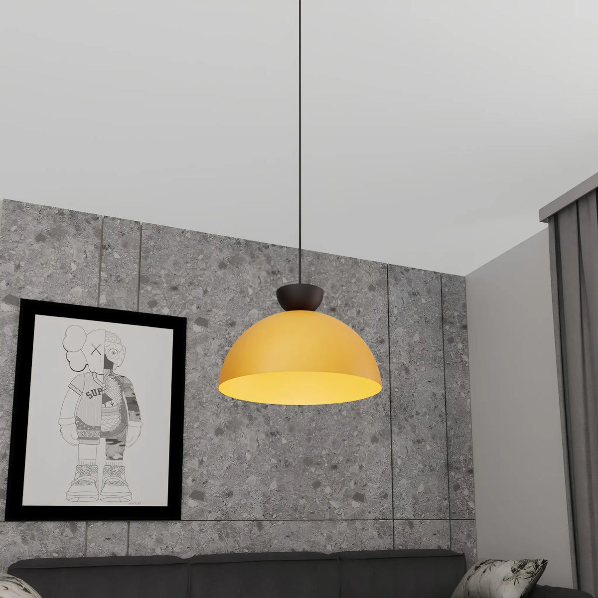 Emibig Lunaro Pendellampa Ø40 cm, Svart/Orange