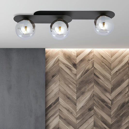 Emibig Plaza Taklampa 3-ljus 70x14 cm, Svart