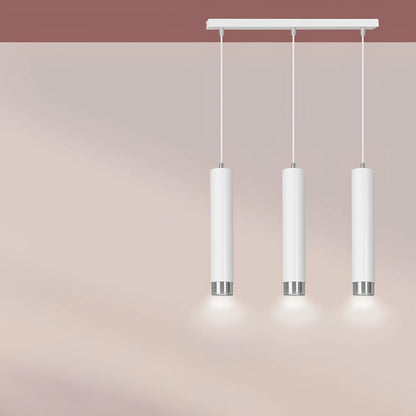 Emibig Kibo Pendellampa 3-ljus 45x6 cm, Vit/Silver