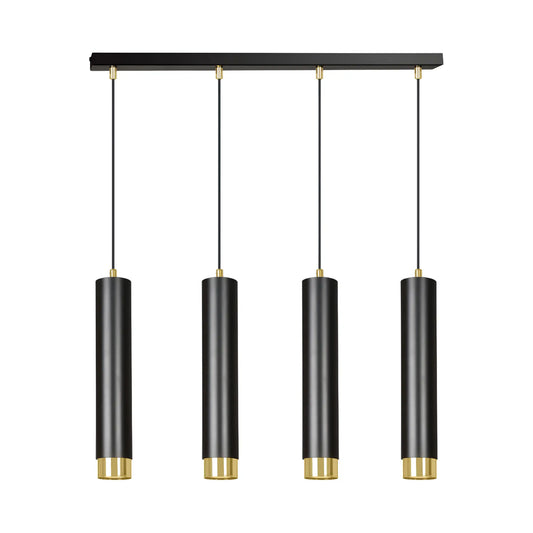 Emibig Kibo Pendellampa 4-ljus 60x6 cm, Svart/Guld