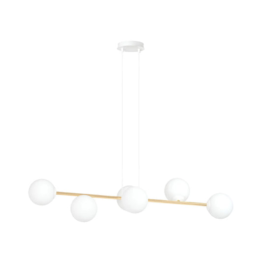 Emibig Gravity Pendellampa 6-ljus 110x29 cm, Vit/Guld