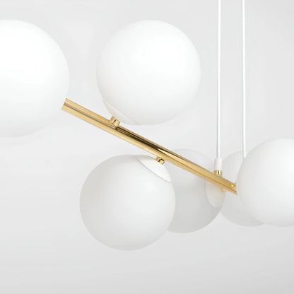 Emibig Gravity Pendellampa 6-ljus 110x29 cm, Vit/Guld