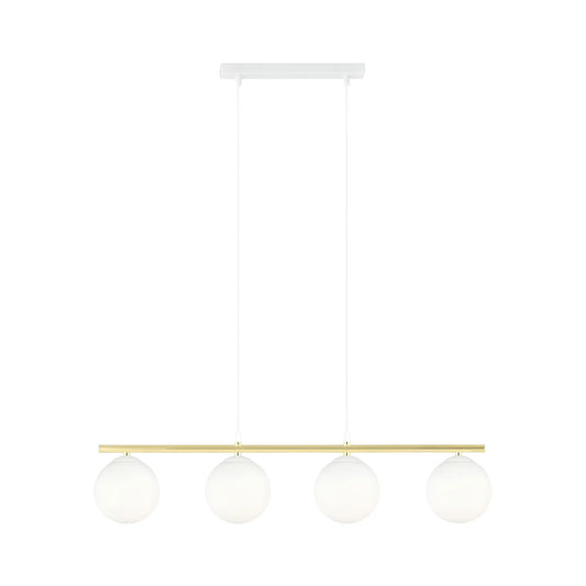 Emibig Allora Pendellampa 4-ljus 85x14 cm, Vit/Guld