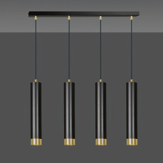 Emibig Kibo Pendellampa 4-ljus 60x6 cm, Svart/Guld
