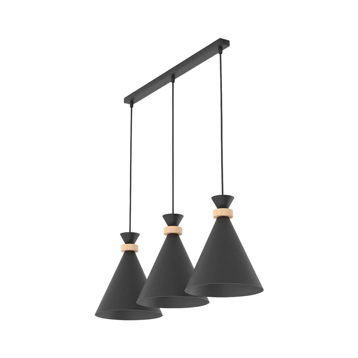 Emibig Zero Pendellampa 3-ljus 78x23 cm, Svart