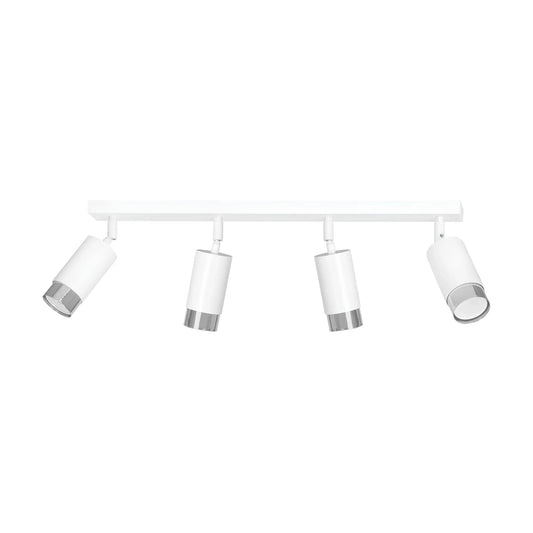 Emibig Hiro Taklampa 4-ljus 60x6 cm, Vit/Silver