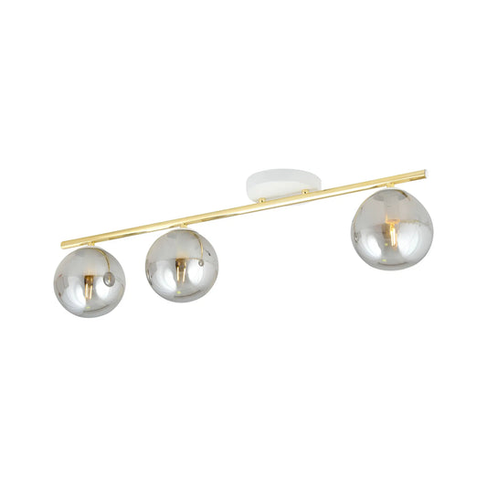 Emibig Monza Taklampa 3-ljus 80x14 cm, Vit/Guld