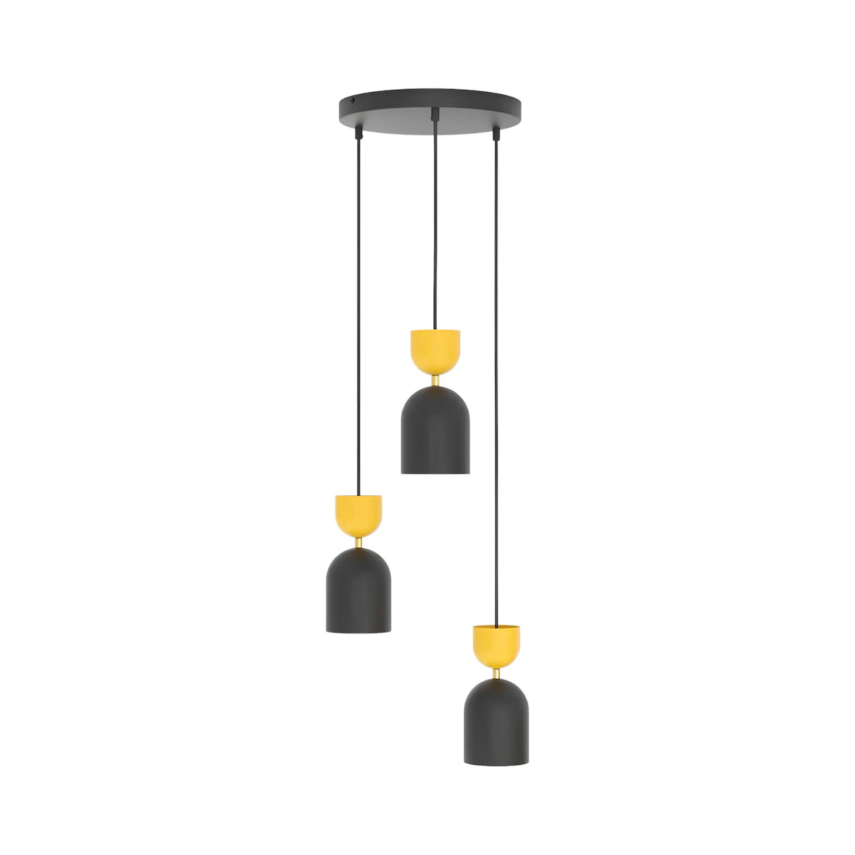 Emibig Gaudi Pendellampa 3-ljus Ø34 cm, Svart/Orange