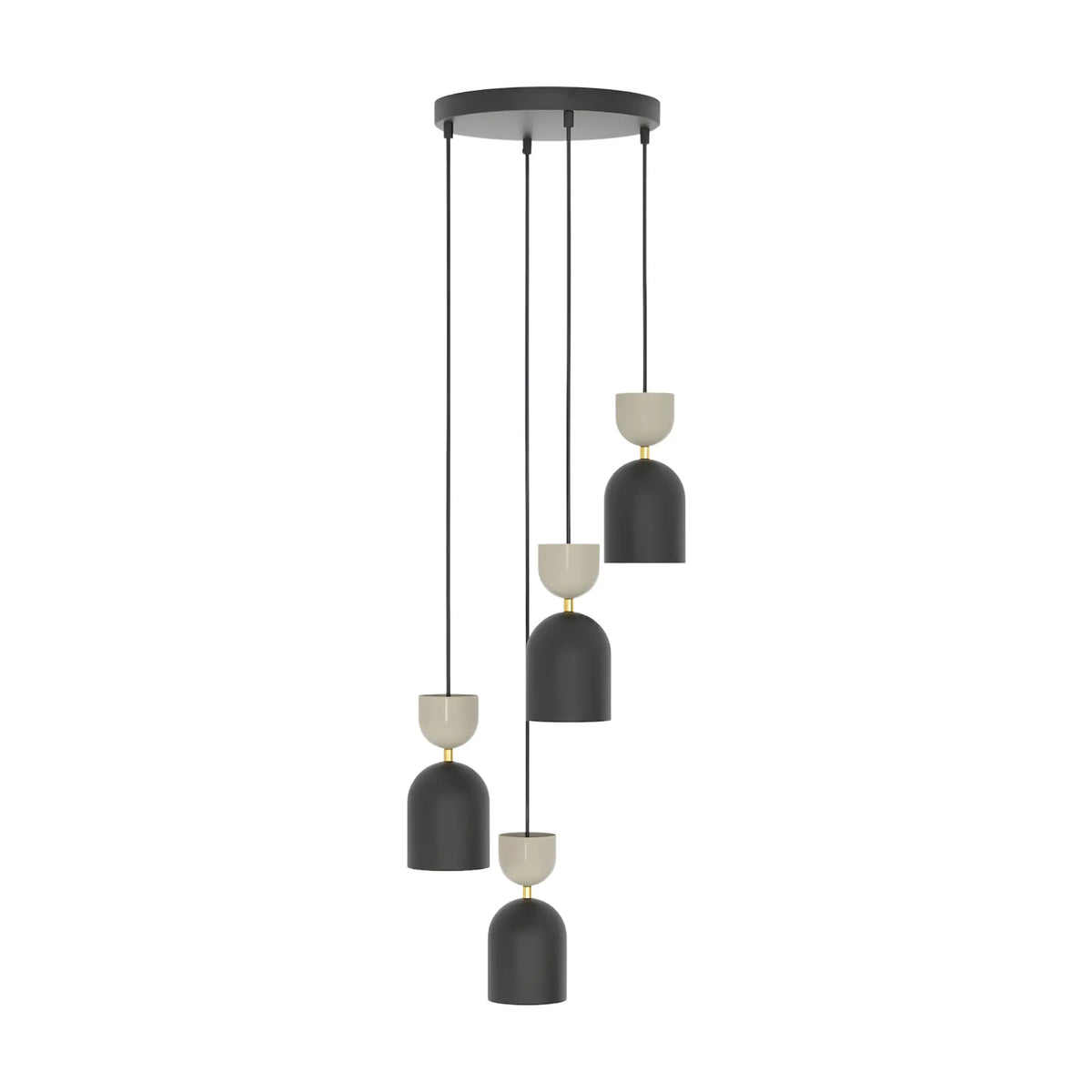 Emibig Gaudi Pendellampa 4-ljus Ø38 cm, Svart/Beige