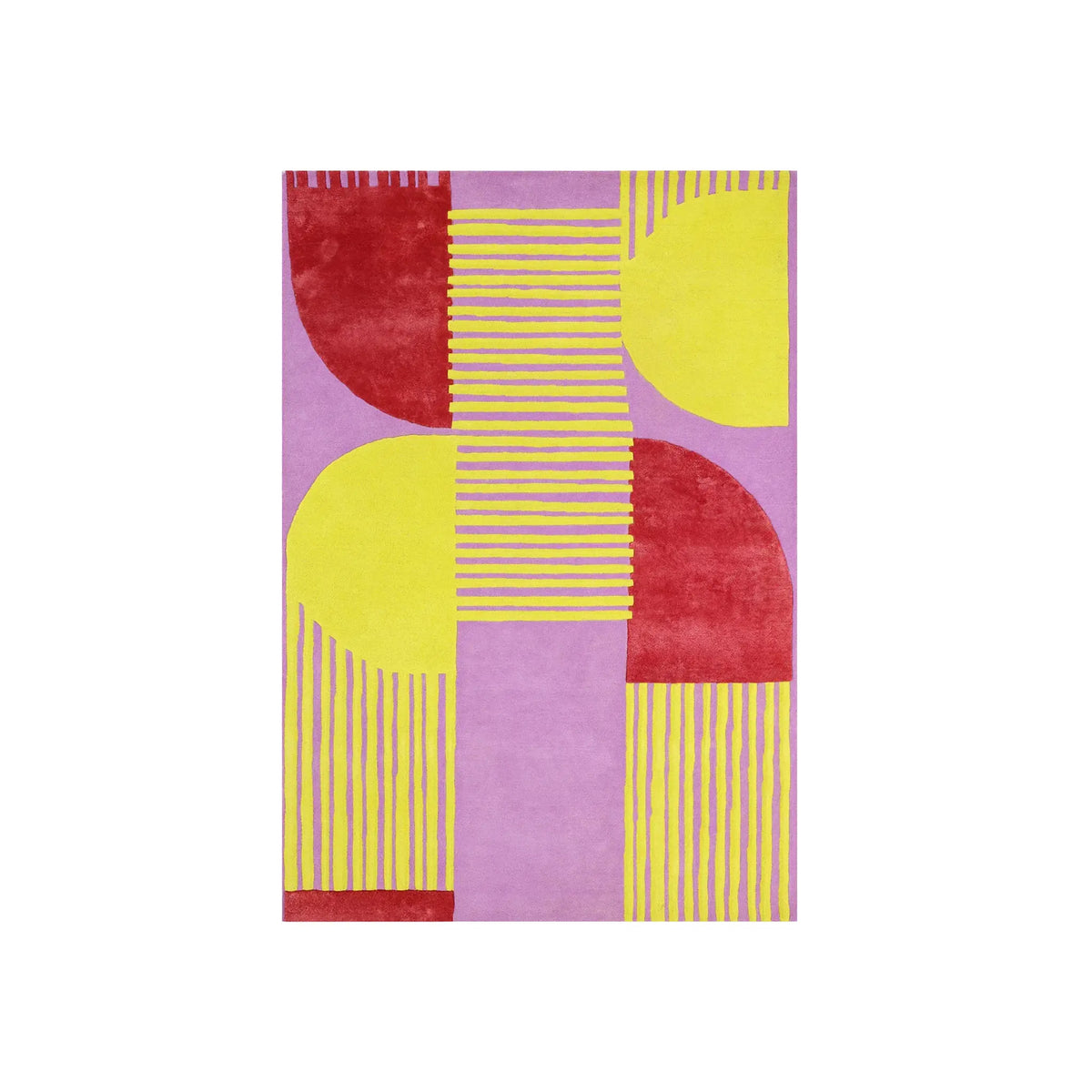 Finarte Stool Matta 200x300 cm, Gul/Rosa