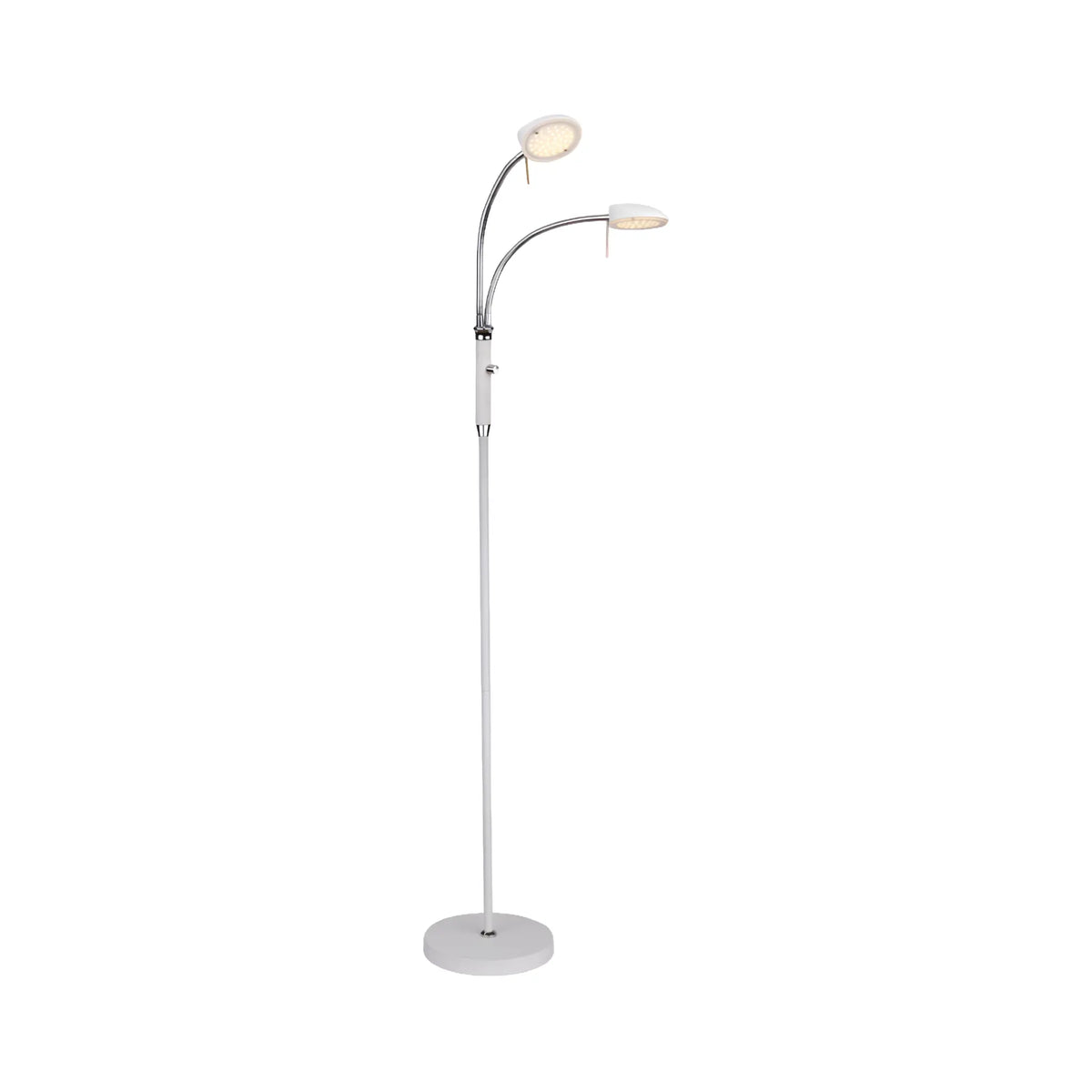 Halo Design Vegas Golvlampa 2 Ljuskällor, Vit/Chrom