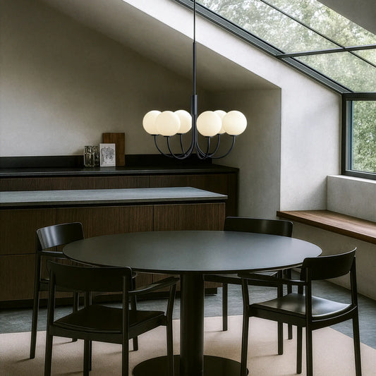 Herstal Ballon Krona 6, Svart/Opal glas