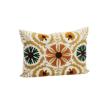 Madam Stoltz Suzani Kuddfodral Broderat 2-Pack 50x70 cm, Senapsgul/Orange/Grön/Merlot