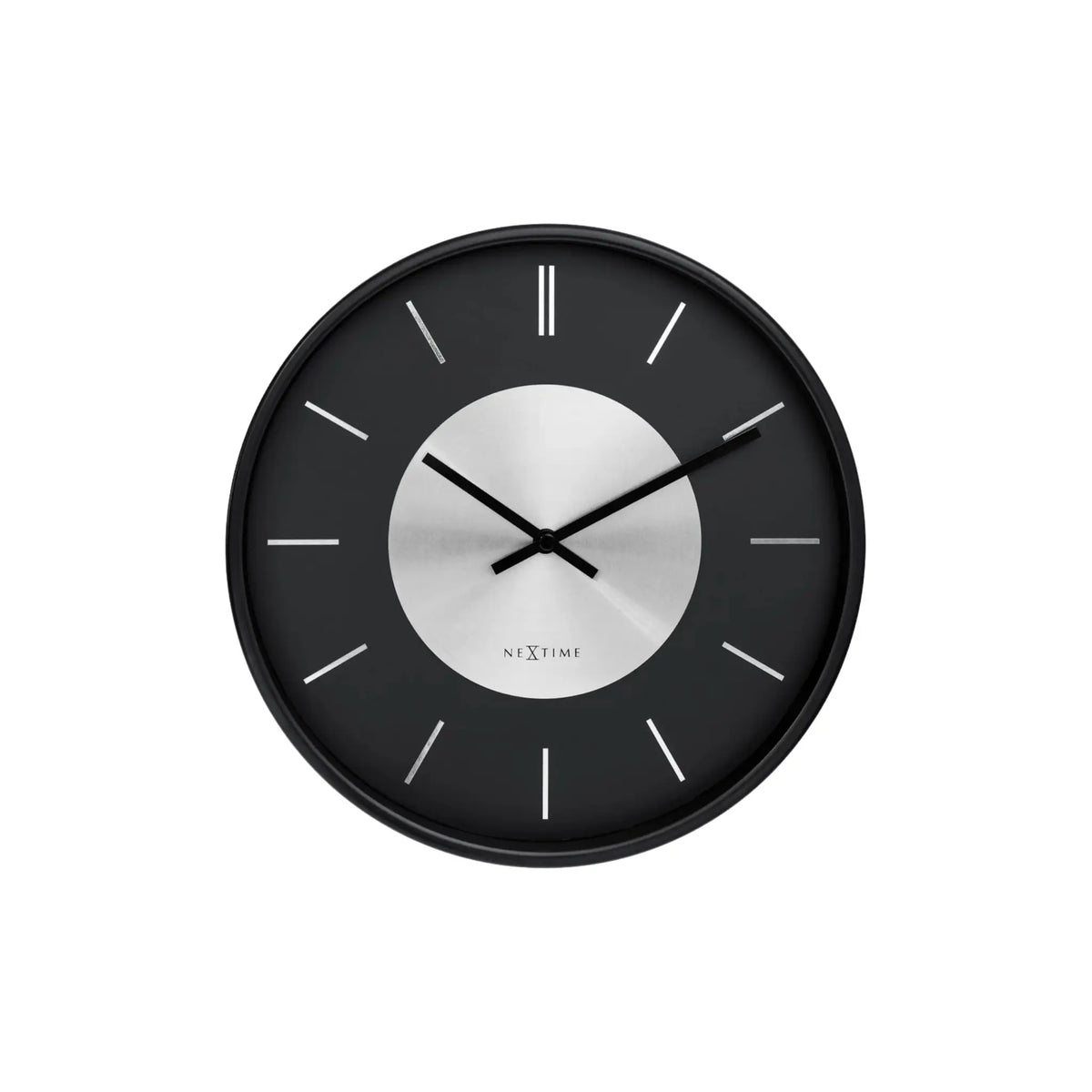 NeXtime Retro Ii Stripes Väggklocka 25 cm, Svart/Silver