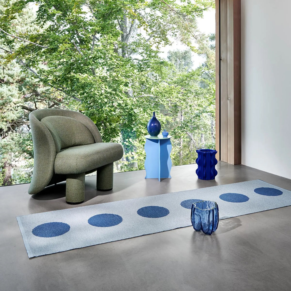 Pappelina Vera Pop Matta 70x280 cm, River Blue