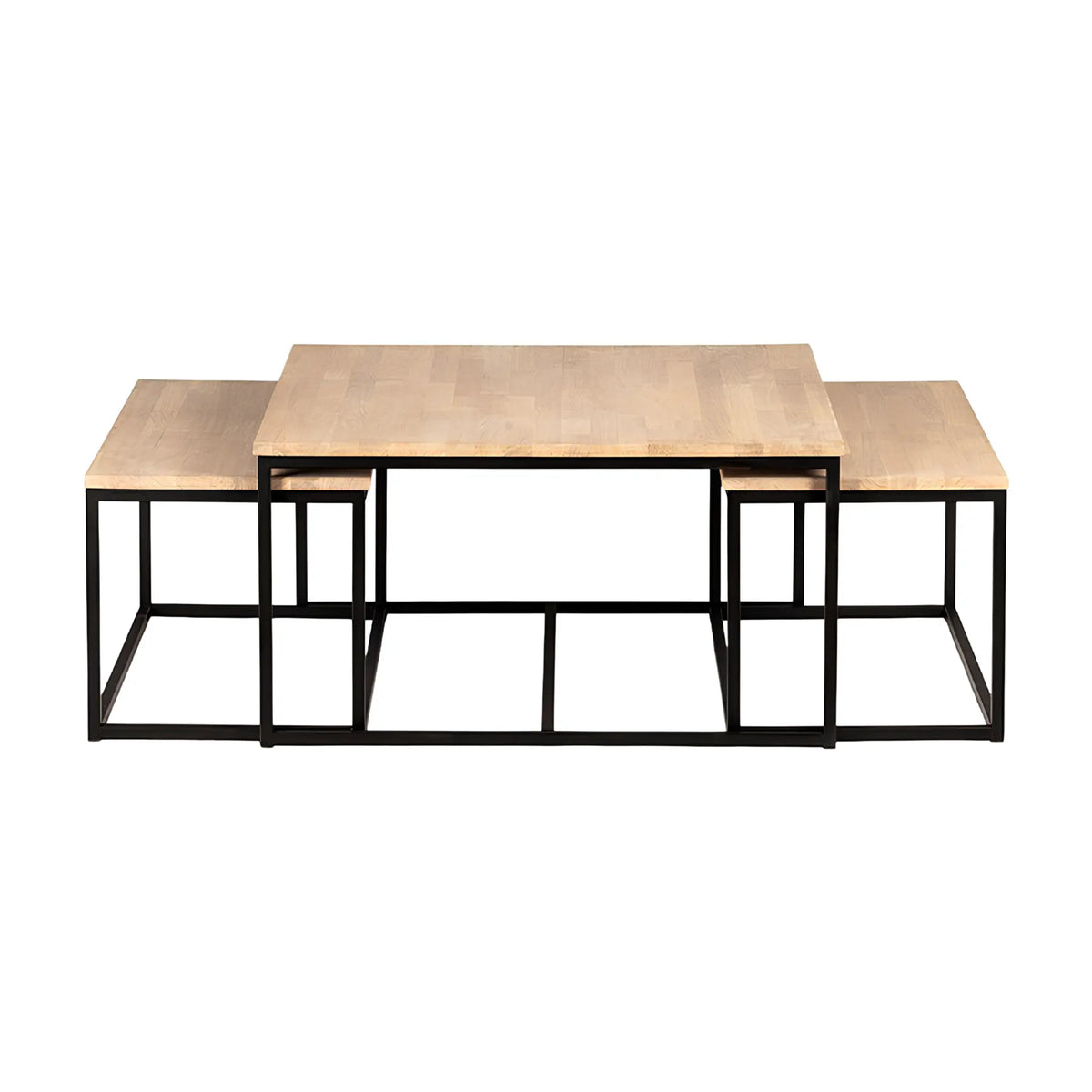 Stenexpo Skagen Satsbord 90x90 cm/95x44 (2) cm, Massiv Vitoljad Ek