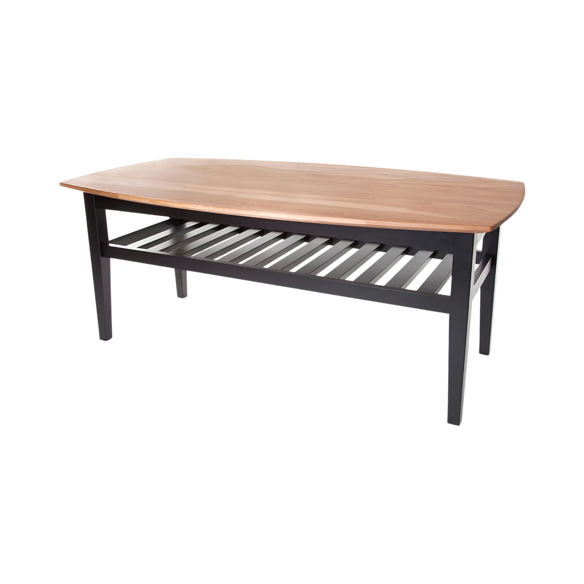 Stenexpo Cardiff Soffbord 130x70 cm, Massiv Oljad Ek/svartlack