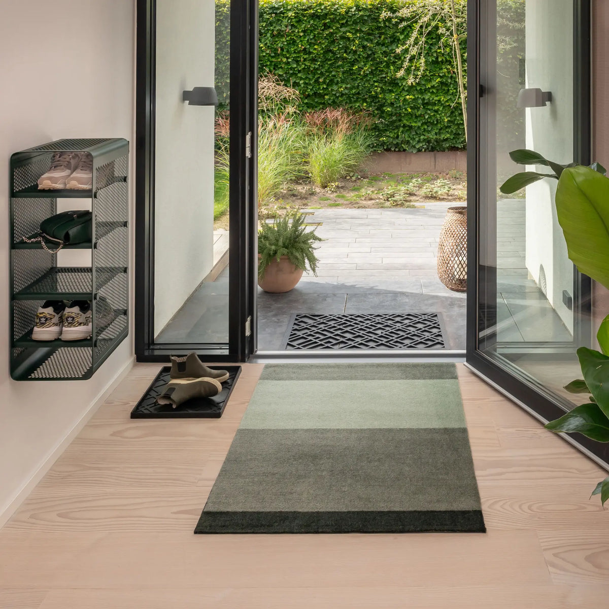 Tica Copenhagen Horizontal Matta 130x90 cm, Light/dusty/mörkgrön