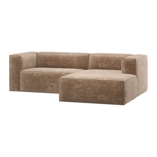 WOOOD Bean Schäslongsoffa Höger Chenillesammet, Taupe