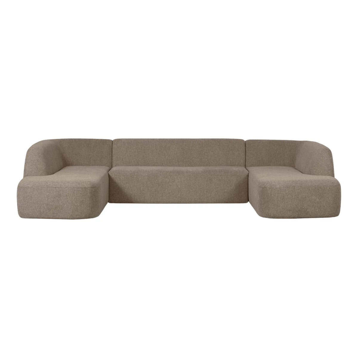 WOOOD Sloping Soffa U-Shape, Light Brown Melange