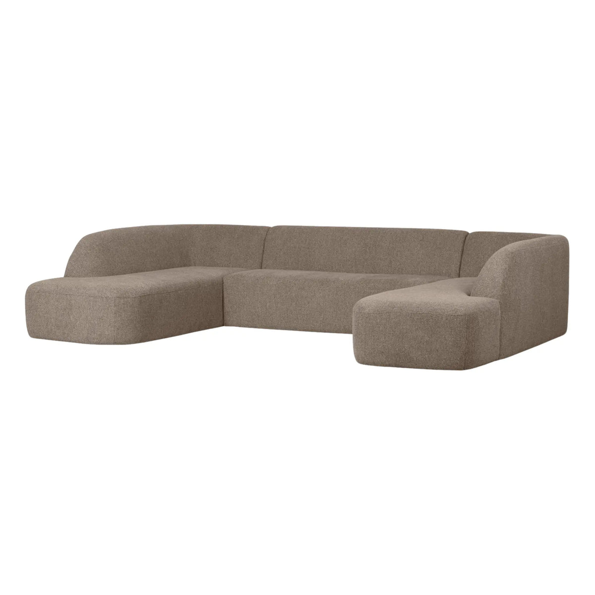 WOOOD Sloping Soffa U-Shape, Light Brown Melange