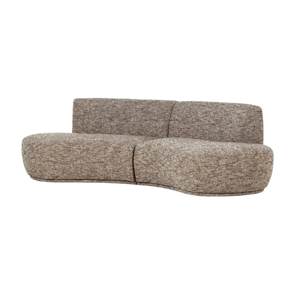 WOOOD Batavier Halvrund Soffa 4-Sits, Light Brown Melange