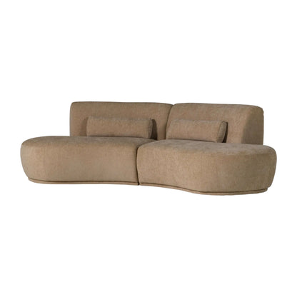 WOOOD Batavier Halvrund Soffa 4-Sits Sammet, Light Brown Melange