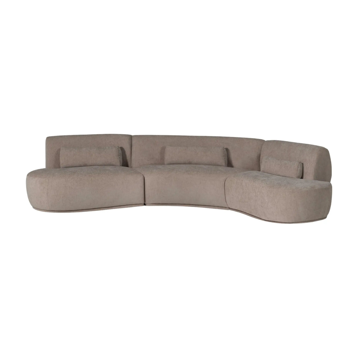 WOOOD Batavier Halvrund Soffa 6-Sits Sammet, Sand Melange
