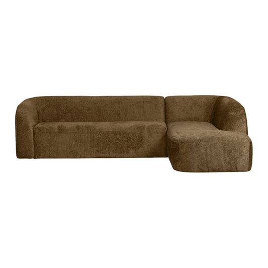 WOOOD Sloping Hörnsoffa Höger Sammet, Brass