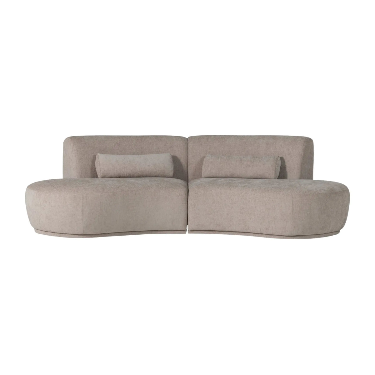WOOOD Batavier Halvrund Soffa 4-Sits Sammet, Sand Melange