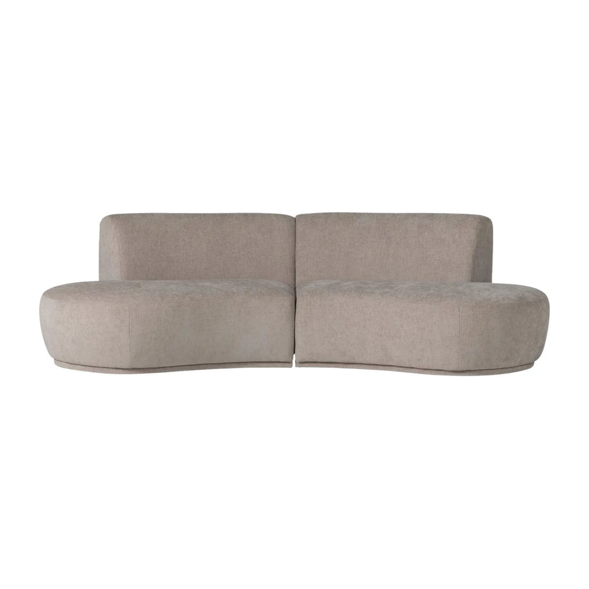 WOOOD Batavier Halvrund Soffa 4-Sits Sammet, Sand Melange