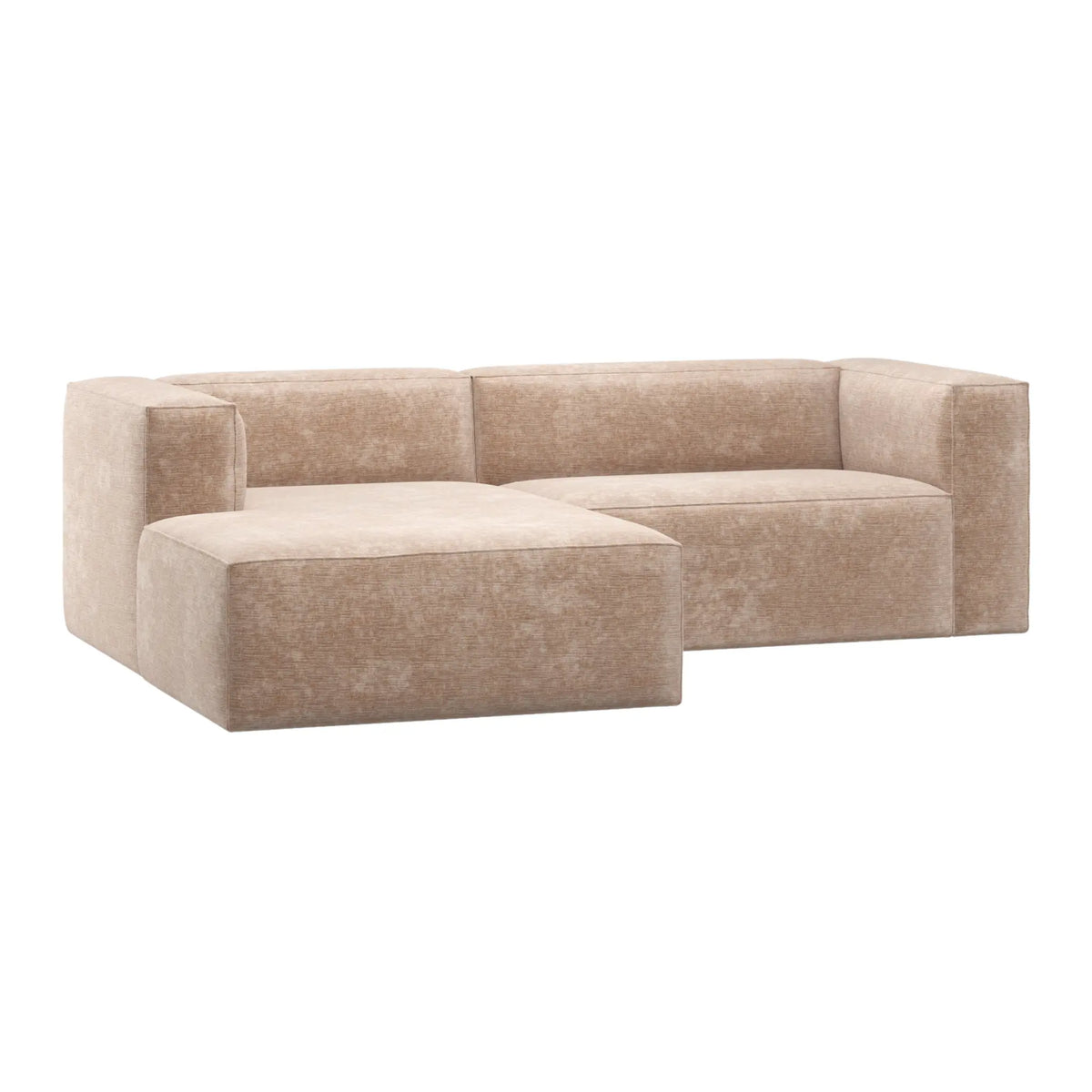 WOOOD Bean Schäslongsoffa Vänster Chenillesammet, Natural