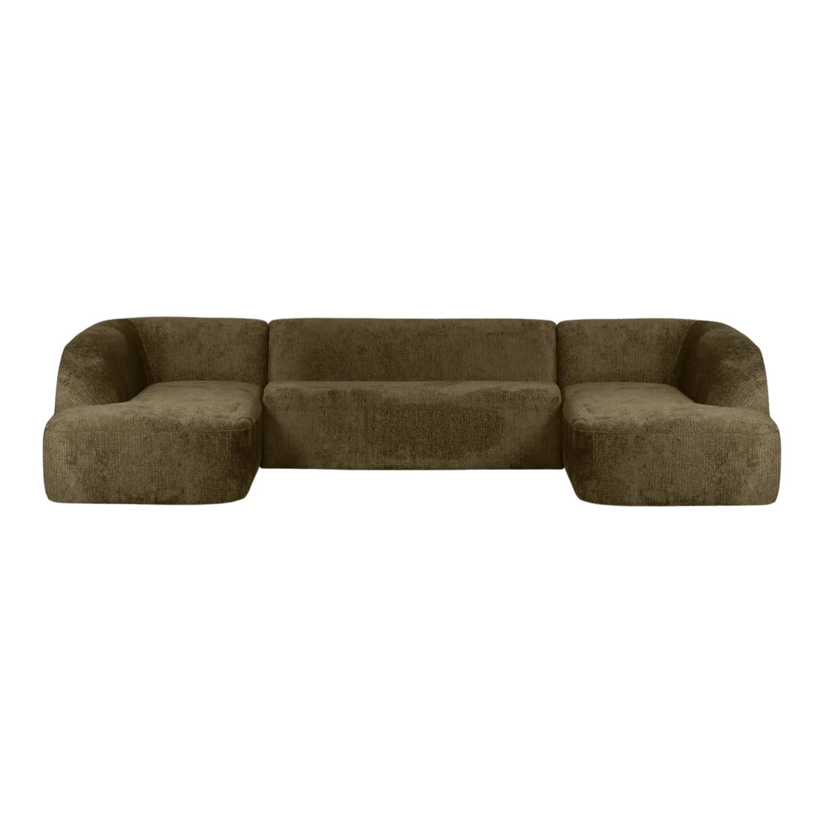 WOOOD Sloping Soffa U-Shape Sammet, Bonsai