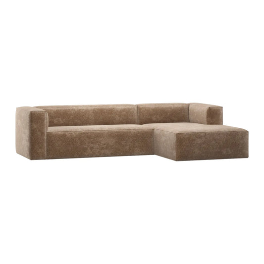 WOOOD Bean Hörnsoffa Höger Chenillesammet, Taupe